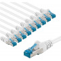 Goobay 67549 CAT 6A cavo patch, S/FTP (PiMF), 1 m, bianco, conduttore in rame (CU) (10 pz.)