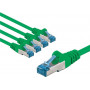 Goobay cavo patch CAT 6A, S/FTP (PiMF), 3 m, verde, conduttore in rame (CU), 5 pz.