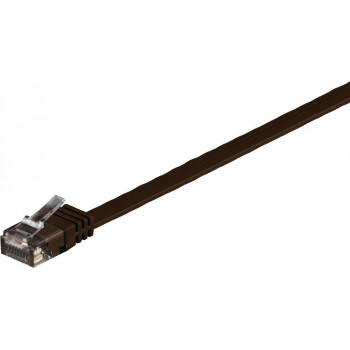 Goobay 95898 cavo di rete piatto CAT 6, U/UTP, 7 m, marrone scuro, rame