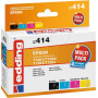 Edding EDD-414 cartucce d'inchiostro per Epson Stylus Office BX 305 F, compatibili, multipack nero + ciano + magenta + giallo (4 pz.)
