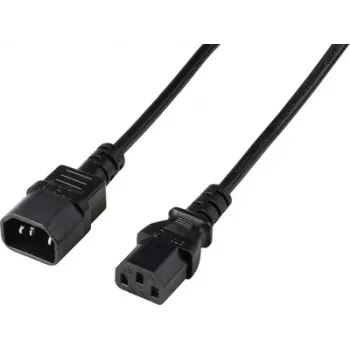 Renkforce Deluxe cavo di prolunga di alimentazione, spina IEC C13 – presa IEC C14, 3 m, nero