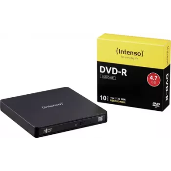 Intenso bundle con masterizzatore DVD esterno, Micro-USB B (USB 3.2 Gen 1), versione retail, nero