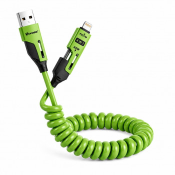 Vakoss MLU680G cavo 4 in 1, 1,5 m, 60 W, 3 A, QC/PD, verde