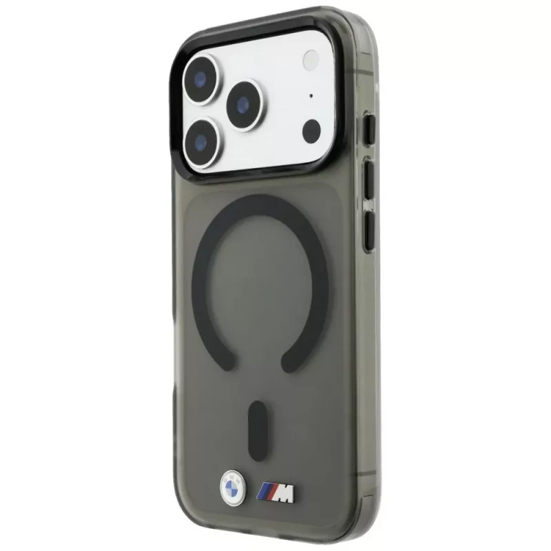 BMW M IML Frosted Metal Logo & Trims MagSafe custodia per iPhone 18 Pro Max / 17 Pro Max, nera