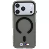 BMW M IML Frosted Metal Logo & Trims MagSafe custodia per iPhone 18 Pro Max / 17 Pro Max, nera