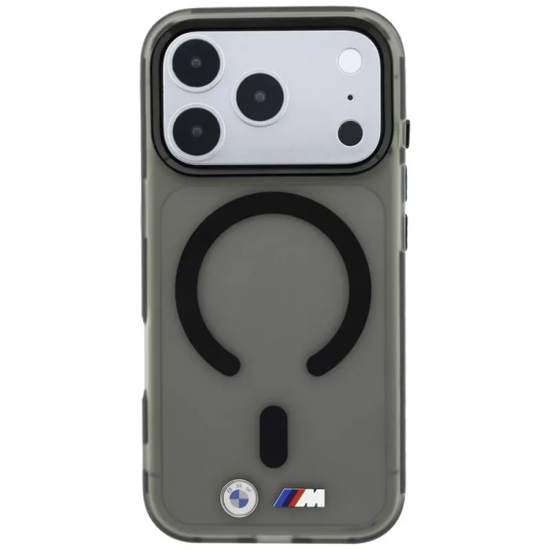BMW M IML Frosted Metal Logo & Trims MagSafe custodia per iPhone 18 Pro Max / 17 Pro Max, nera