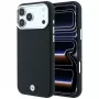 BMW Sign Deboss Quilted Metal Logo MagSafe custodia per iPhone 18 Pro / 17 Pro, nera