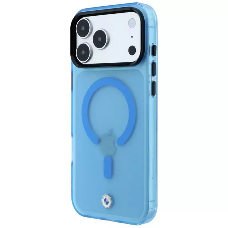 BMW Sign Frosted IML & Metal Logo MagSafe custodia per iPhone 18 Pro / 17 Pro, blu