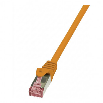 LogiLink CQ2018S cavo patch Cat.6 S/FTP, 0,25 m, arancione, ritardante di fiamma