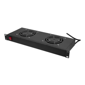 LogiLink FAU102B unità ventole 19″, 2 ventole, con interruttore, 1U, nera