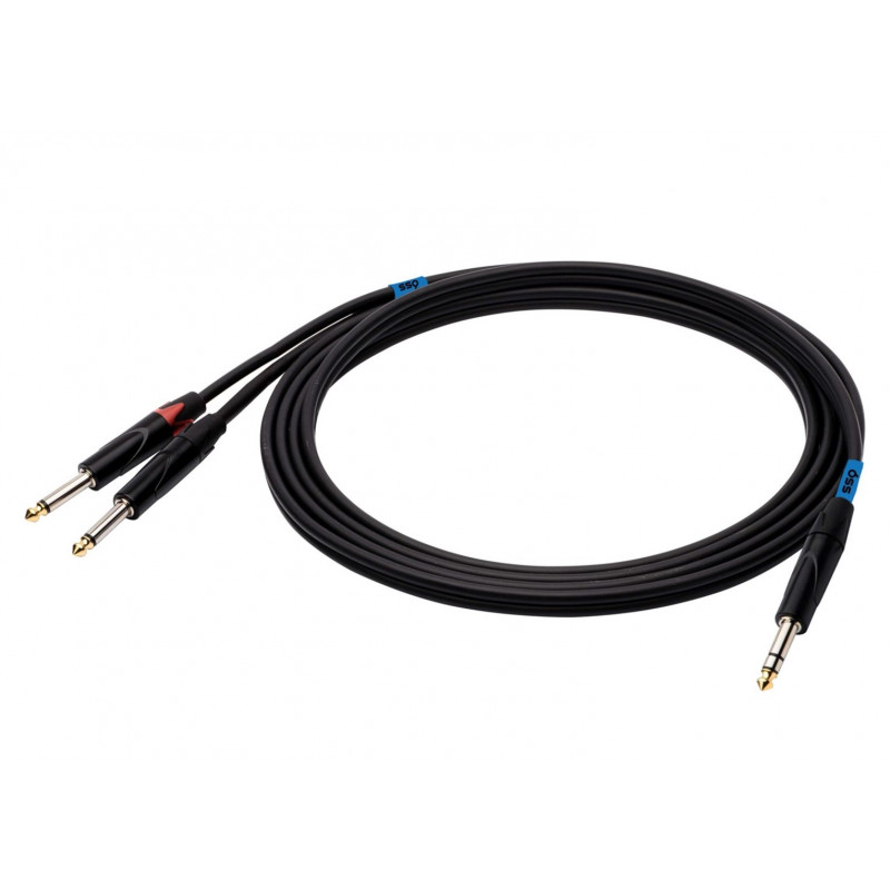 SSQ JSJM1 SS-1452 cavo audio, jack stereo – 2x jack mono, 1 m, nero