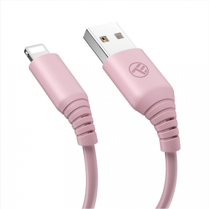 Tellur cavo in silicone da USB a Lightning, 3 A, 1 m, rosa