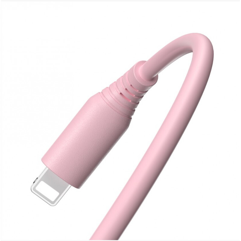 Tellur cavo in silicone da USB a Lightning, 3 A, 1 m, rosa