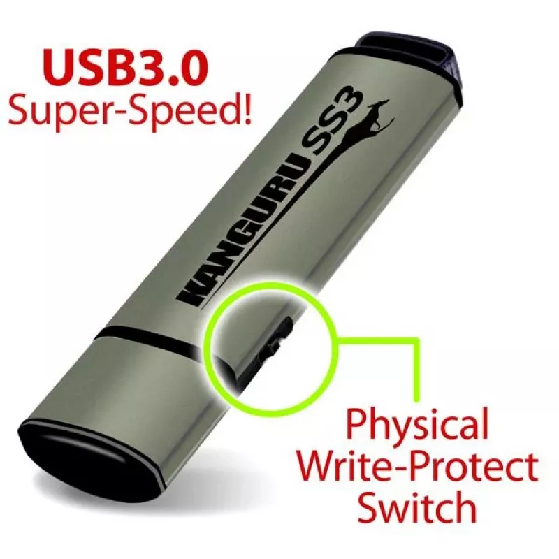 Kanguru SS3 KF3WP-128G chiavetta USB 3.0, 128 GB, con protezione da scrittura fisica
