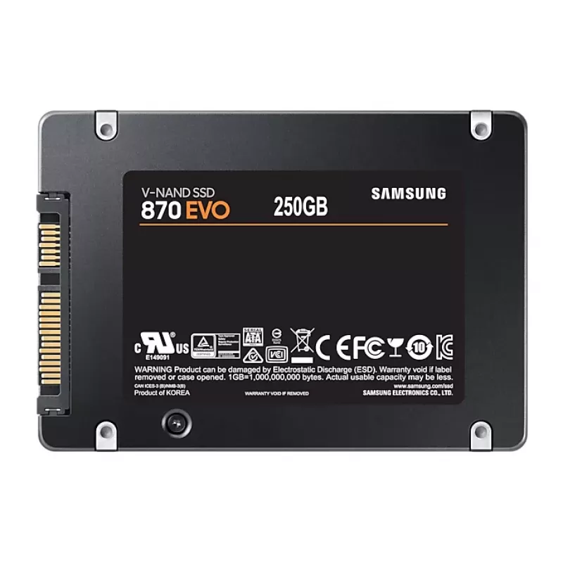 Samsung 870 EVO SSD da 250 GB, 2,5″, SATA, MZ-77E250BW