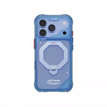 Skinarma Saturn Skin000483 custodia con MagSafe e RotatingKick Stand per iPhone 18 Pro / 17 Pro, blu