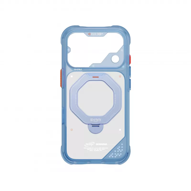 Skinarma Saturn Skin000483 custodia con MagSafe e RotatingKick Stand per iPhone 18 Pro / 17 Pro, blu
