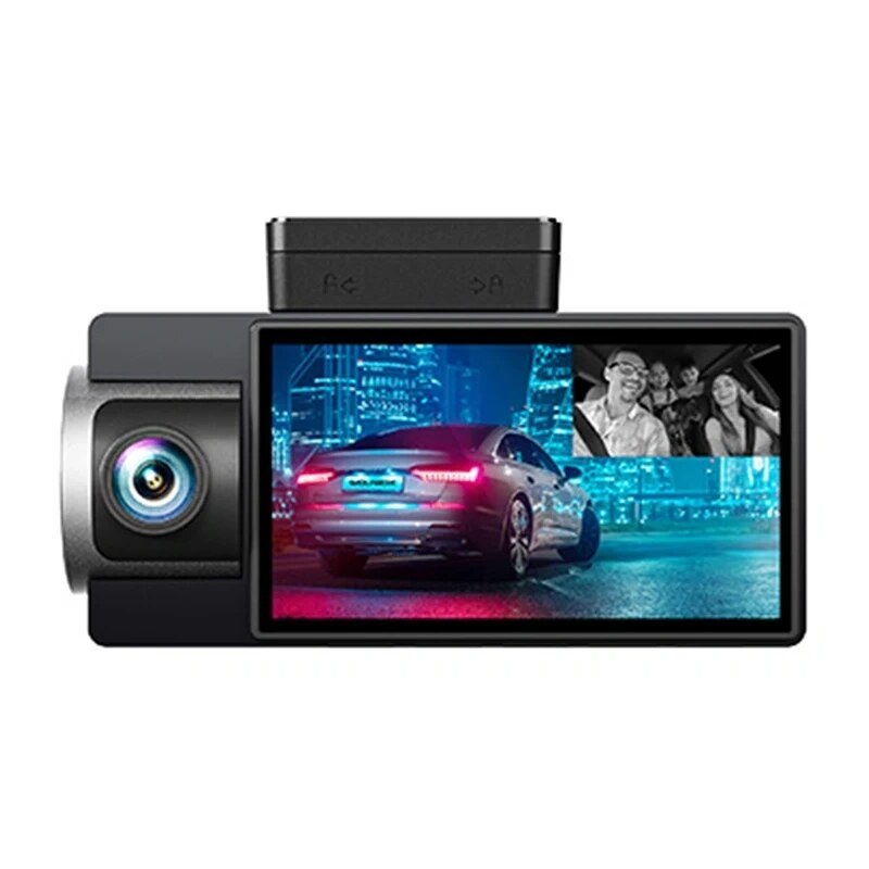WOLFBOX i17 dashcam, anteriore 4K + posteriore 2,5K + interna 1080p, Wi-Fi, 64 GB