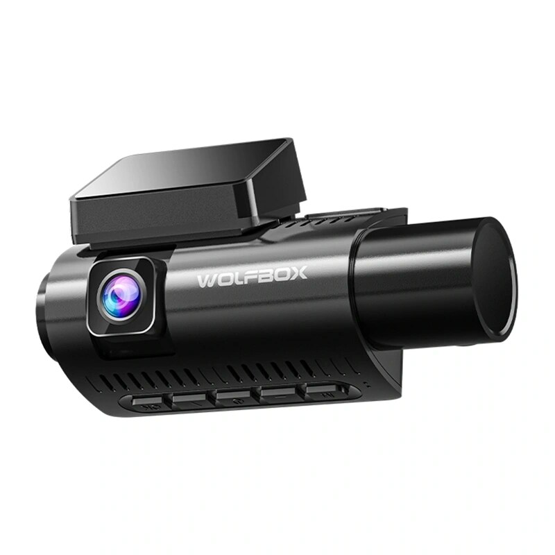 WOLFBOX i07 dashcam, anteriore 2,5K + posteriore e interna 1080p, Wi-Fi