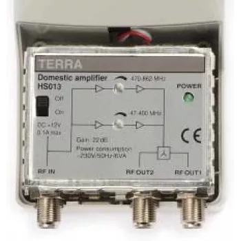 Terra HS-013 amplificatore VHF/UHF, 1 ingresso / 2 uscite, 12 V