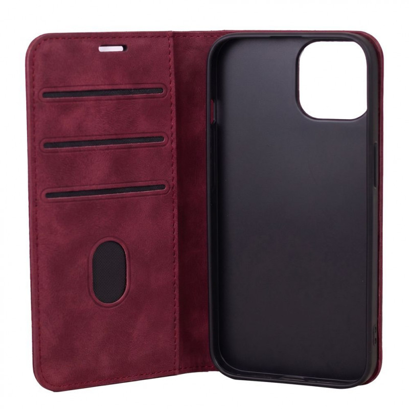 TFO Smart Suede custodia per iPhone 17 Pro Max 6,9 / iPhone 18 Pro Max 6,9, bordeaux