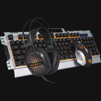 Marvo CM303 CZ kit tastiera, cuffie e mouse, argento