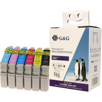 G&G cartuccia d'inchiostro per Epson T0807 C13T080740, confezione convenienza