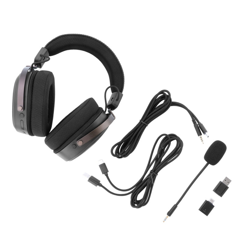 Cuffie gaming over-ear wireless Redragon FURY WRS H831, con microfono, nere
