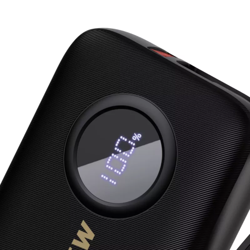 Dudao DDA344 power bank da 10.000 mAh, PD 22,5 W, con cavo integrato, nero
