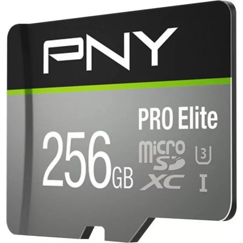 PNY PRO Elite P-SDU256V31100PRO-GE scheda di memoria microSDXC, 256 GB, UHS-I U3, A1, V30, con adattatore SD