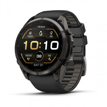 Garmin Fenix 9 Pro 010-04337-16 smartwatch, 51 mm, titanio DLC Carbon Gray, cinturino in silicone nero/Pebble Grey