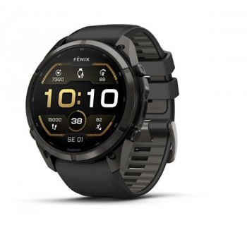 Garmin Fenix 9 Pro 010-04337-16 smartwatch, 51 mm, titanio DLC Carbon Gray, cinturino in silicone nero/Pebble Grey