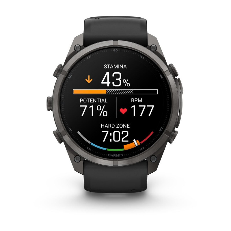 Garmin Fenix 9 Pro 010-04337-16 smartwatch, 51 mm, titanio DLC Carbon Gray, cinturino in silicone nero/Pebble Grey