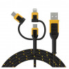 Cavo USB Dewalt DXMA131-1356-DWG da USB-A a USB-C + microUSB + Lightning, 1,8 m, nero