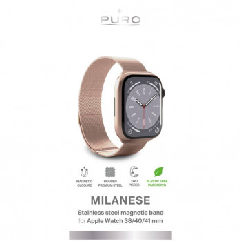 Puro Milanese PUMILAW40ROSE cinturino in acciaio inossidabile per Apple Watch 38/40/41 mm, rosa