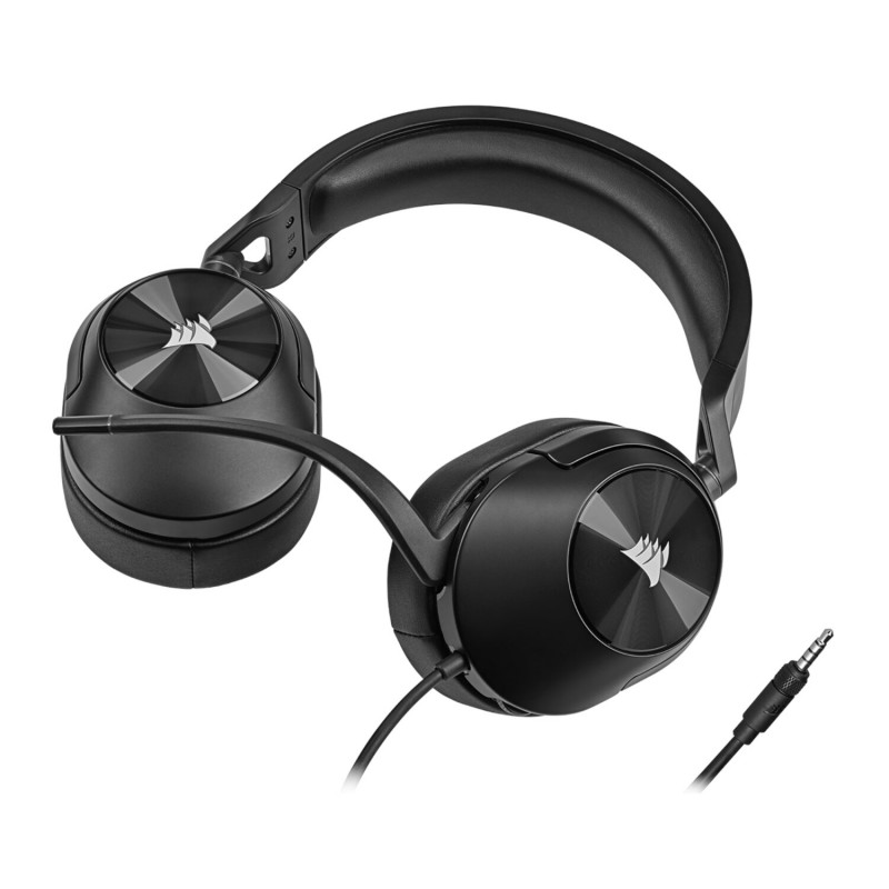 Corsair HS55 Surround CA-9011260-AP cuffie da gaming cablate con microfono, Dolby Audio 7.1, nero carbonio