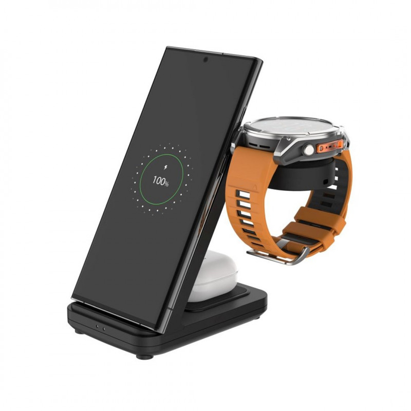 Fixed Powerstation for Garmin caricatore wireless 3 in 1, Qi, 18 W, nero