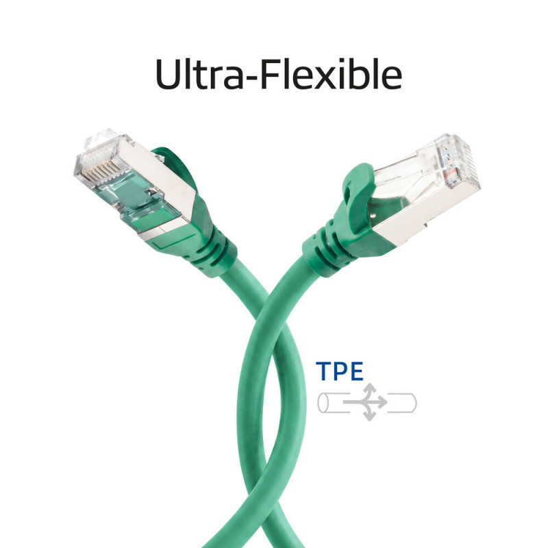 ACT FC2705 cavo patch ultra flessibile, S/FTP CAT6A, TPE, RJ45 antiaggancio, 5 m, verde