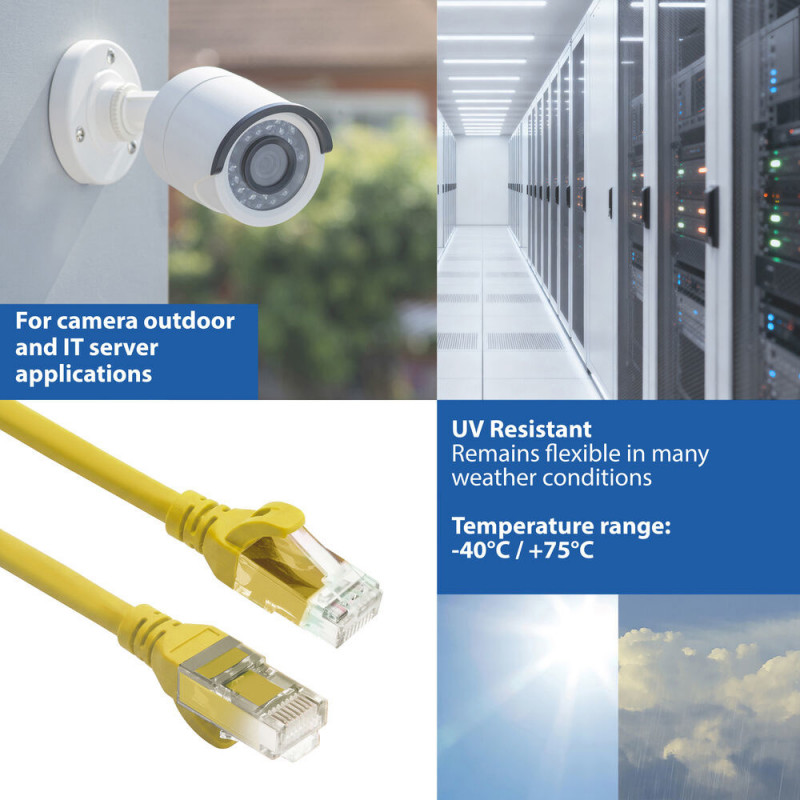 ACT FC1805 cavo patch U/UTP CAT6A in TPE ultraflessibile con connettori RJ45, 5 m, giallo