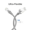ACT FC2001 cavo di collegamento di rete CAT6A S/FTP ultraflessibile, 1 m, TPE, RJ45 antigancio, grigio