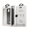 Karl Lagerfeld KLHCP13MSFMP2K custodia rigida per iPhone 13 / 14 / 15, Saffiano Plaque, nera