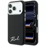 Karl Lagerfeld Saffiano Small Script Metal Logo MagSafe custodia per smartphone iPhone 18 Pro / 17 Pro, nera