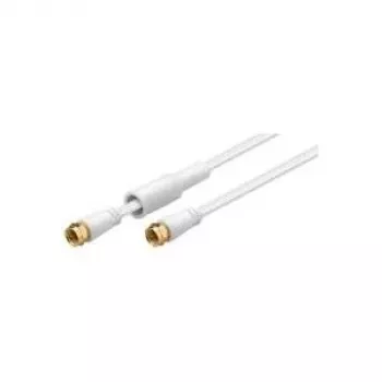 Wentronic 67298 SAT connettore F – connettore F, maschio/maschio, dorato, bianco