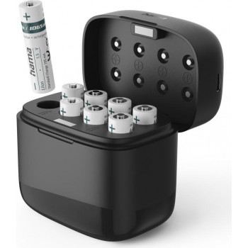 Hama 00223559 caricabatterie con 8 batterie AAA Li-Ion, 780 mAh, ricarica a slot singolo, USB-C