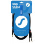 SSQ MIJM3 SS-1815 cavo audio, jack stereo 3,5 mm – 2x jack mono 6,3 mm, 3 m, nero
