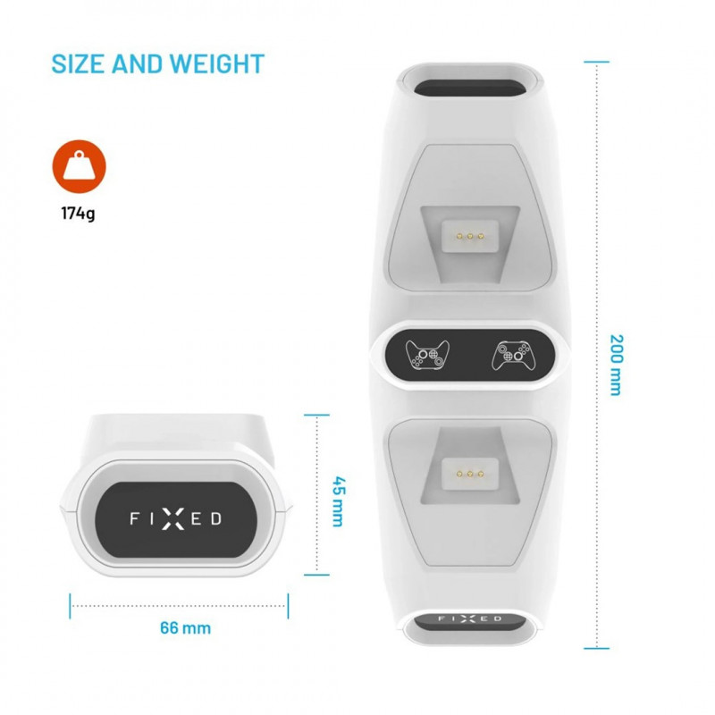Fixed FIXXB-DCC-WH docking station per controller Xbox Series X/S, bianca