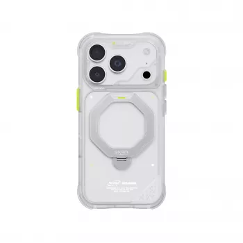 Skinarma Saturn MagSafe custodia con supporto rotante per iPhone 18 Pro / 17 Pro, frost