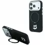 Karl Lagerfeld KF003216 Ring Stand 360 Choupette Head Pin MagSafe custodia per iPhone 18 Pro Max / 17 Pro Max, nera
