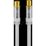 Goobay cavo d'antenna TV, 135 dB (tip.), schermatura quadrupla, 5 m, bianco, placcato in oro