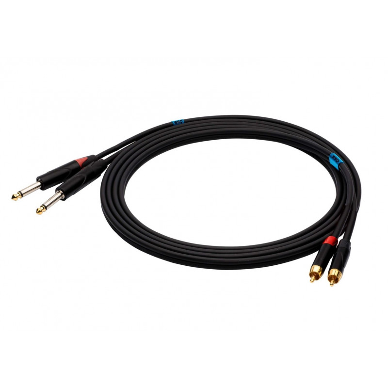 SSQ RCAJM1 SS-1427 cavo audio, 2x RCA – 2x jack mono da 6,3 mm, 1 m, nero